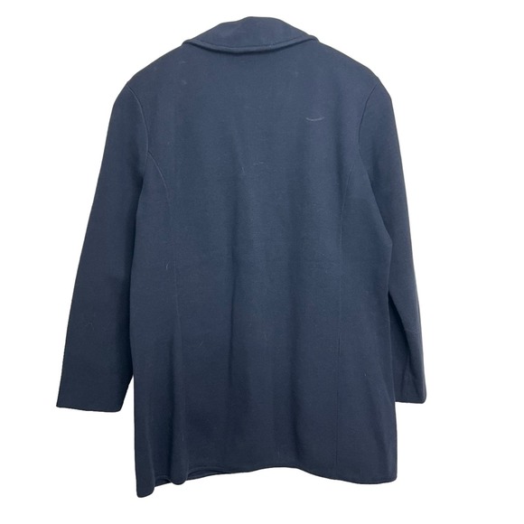 BLACK LABEL LAUREN RALPH LAUREN NAVY BLUE KNIT BLAZER PREPPY OLD MONEY STRETCH - Picture 4 of 12